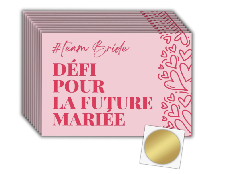 Idée cadeau pour la mariée EVJF : carte à gratter de défi pour la mariée