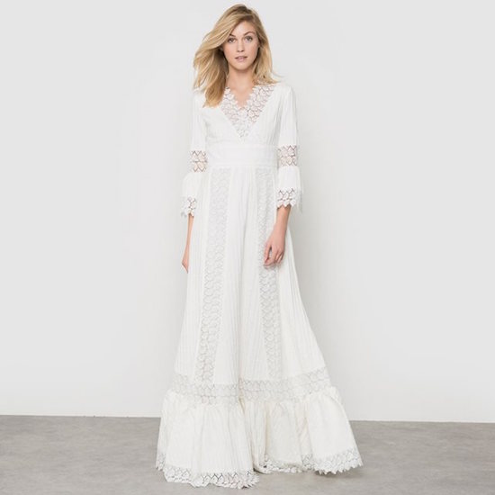 Longue robe blanche de Delphine Manivet sur La Redoute