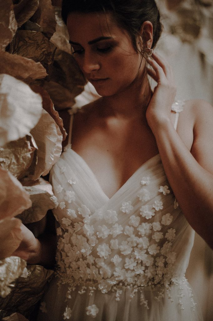 Robe de mariée à fleurs