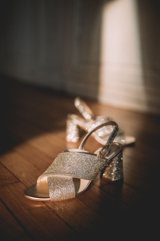 Sandales paillettes mariée
