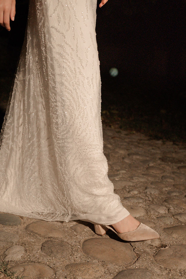 Chaussures de mariée beige
