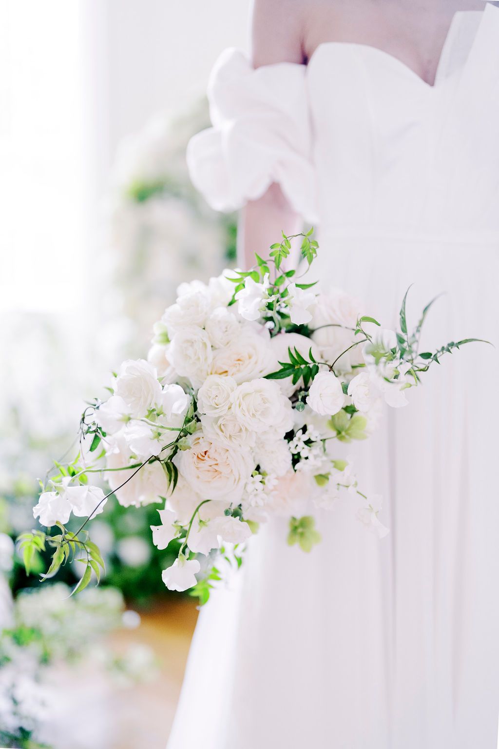 bouquet de mariage vert et blanc